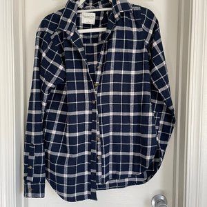 Abercrombie Navy Blue boyfriend fleece flannel